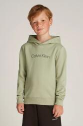 Calvin Klein gyerek melegítőfelső pamutból zöld, nyomott mintás, kapucnis, IU0IU00679 - zöld 164 - answear - 20 990 Ft
