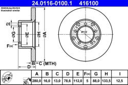 ATE Disc frana ATE 24.0116-0100.1 (24.0116-0100.1)