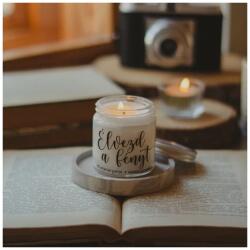 More Light Candle Illatgyertya 100% natúr szójaviaszból - 20-22 órás 120ml - Citromfű és gyömbér illattal - "Élvezd a fényt" felirattal