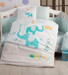 Hobby Set lenjerie de patut , bumbac poplin, 100 x 150, Hobby, Preety - Turquoise Lenjerie de pat