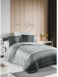 Victoria Lenjerie de pat dublu bumbac 100% Satin Deluxe Victoria Vena Grey Lenjerie de pat