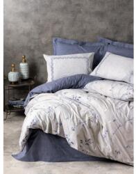 Cottonbox Lenjerie pat dublu100% bumbac ranforce 4 piese model floral Nitsa Dark Blue, Cotton Box Lenjerie de pat