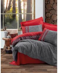 Cottonbox Lenjerie pat dublu 100% bumbac ranforce 4 piese model Cotton Box, Ardil Red Lenjerie de pat