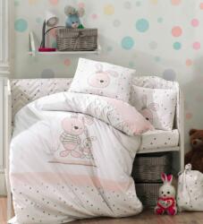 Hobby Set lenjerie de patut pentru copii, bumbac poplin, 100 x 150, Hobby, Elina Pink Lenjerie de pat