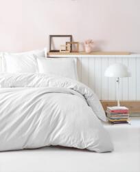 Cottonbox Lenjerie de pat King bumbac 100% Premium Satin Deluxe Cotton Box, Elegant White Lenjerie de pat