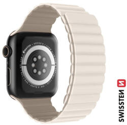 Apple Watch mágneses szilikon szíj 42/44/45/49 mm, fehér/cappuccino (46000515)