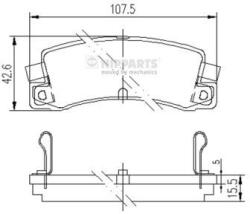 NIPPARTS set placute frana, frana disc NIPPARTS J3612008 - piesa-auto