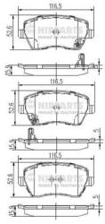 NIPPARTS set placute frana, frana disc NIPPARTS J3608026 - piesa-auto