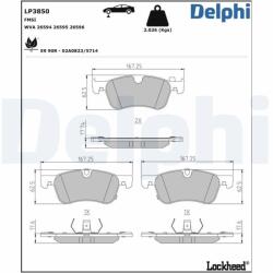 DELPHI set placute frana, frana disc DELPHI LP3850 (LP3850)