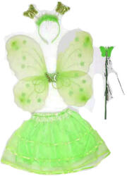 Mezőfi Pillangó jelmez - zöld - 4 részes, szoknyával