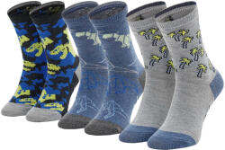Skechers Fiú zokni, Skechers 3PPK Boys Casual Glow In The Dark Socks, sokszínű 30 színes