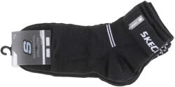 Skechers Uniszex zokni, Skechers 5PPK Wm Mesh Ventilation Quarter Socks, fekete 35 fekete