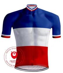 REDTED Retro Tricolor francia kerékpáros mez - REDTED 2XL fekete