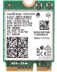 Intel NIC WI-FI 6 AX201 2230 2x2 AX+BT No vPro
