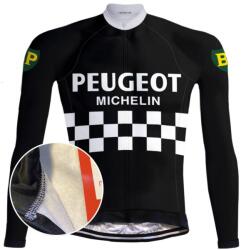 REDTED Peugeot Vintage kerékpáros mez (FLEECE) - REDTED - fekete 3XL fekete|narancssárga