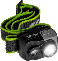 Vayox Fejlámpa Vayox VA0196, 800lm, ZOOM, hibrid táplálású újratölthető fekete|szürke|zöld