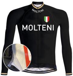 REDTED Molteni Vintage kerékpáros mez (FLEECE) - PIROS - Fekete XL fekete|narancssárga