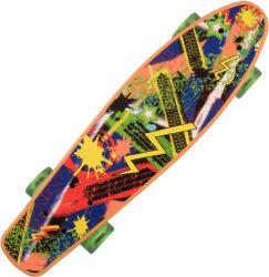 Action Penny Board könnyű kerekekkel, 56 cm, PU, Alumínium, Splash narancssárga|zöld