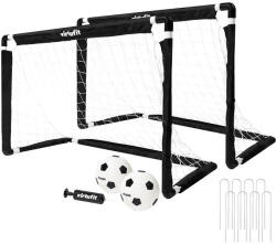 VIRTUFIT Gyerek focikapu készlet labdával és pumpával- 92 x 64 cm fekete