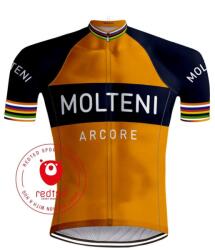 REDTED Vintage molteni narancssárga kerékpáros mez L fehér|fekete
