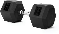 TREXO Hex gumírozott súlyzó 27, 5 kg fekete