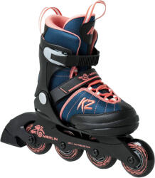 K2 Gyerek állítható görkorcsolya - K2 Merlin black/corall fekete|kék|narancssárga