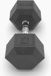 SUPRFIT Hexagonális gumi borjú súlyzó (egyedülálló) - 30 kg fekete