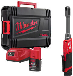 Milwaukee akkus cserélhető adapteres racsnis csavarkulcs M12 FPTR-202X 12V 2x2, 0 Ah, HD kofferben (4933499411) - megatool