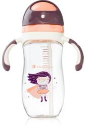 KikkaBoo Sippy Cup with Straw bögre szívószállal 12 m+ Supergirl 300 ml