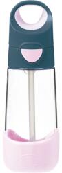 b.box Bottle with Straw biberon cu pai Indigo Pink 450 ml