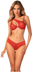 Obsessive Atenica - keresztpántos fehérnemű szett (piros) (22147253941) - szexaruhaz