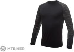 Sensor Merino Impress póló, fekete/batikolt (S)