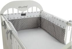 Berry Baby Berry Baby Rácsvédő - 210 cm, Szürke Minky, Fehér Csillagos