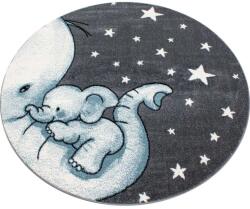 Gyerek Szőnyeg - Elefántos - Kör - 160cm (GSSZKIDS1601600560BLUE)
