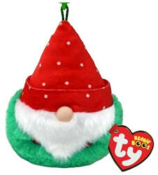 Ty Beanie Boos plüss figura kulcstartó - Topsy, a törpe piros kalappal (8, 5 cm) (TY_35162)
