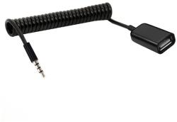 Gigapack Audió adapter kábel USB aljzat - 3.5mm jack, spirálkábel, FEKETE GP-162453 (GP-162453)