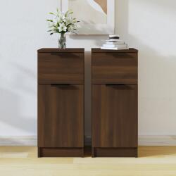 vidaXL 2 db barna tölgyszínű szerelt fa tálalószekrény 30x30x70 cm (817005)