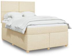 vidaXL krémszínű szövet rugós ágy matraccal 140 x 190 cm (3291273)