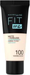 Maybelline NY Maybelline New York Fit Me Matte & Poreless Alapozó, 100 Warm Ivory, 30 ml