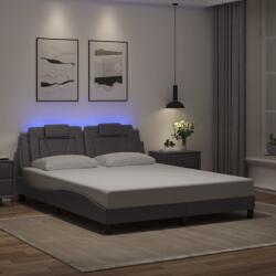 vidaXL szürke műbőr ágykeret LED-világítással 160 x 200 cm (3214032)