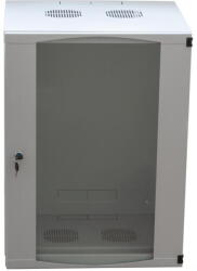 LogiLink CABINET 19" LOGILINK 9U 540x450mm, fixare pe perete, Flatpack (dezasamblat), Light Grey, usa sticla cu blocare, otel 1.2mm, sarcina maxima 30Kg, "W09F64G (W09F64G) - pcone