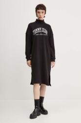Tommy Hilfiger pamut ruha fekete, mini, oversize, DW0DW19808 - fekete XL