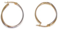Ékszershop Bicolor dupla soros ovál arany fülbevaló (1299388)