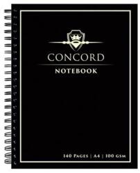 Concord Spirálfüzet, A4, vonalas, 70 lap, CONCORD, fekete (8956-CON) - tonerpiac