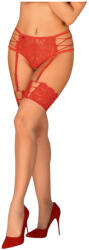Obsessive - csipkés harisnya (piros-natúr) (25406143131) - padlizsan