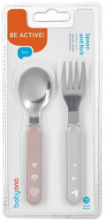  BabyOno fém bébievőeszköz 12+ szürke/rózsaszín