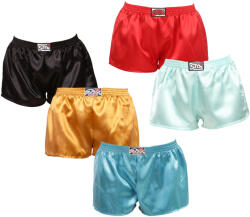 Styx 5PACK női bő szárú boxeralsók Styx klasszikus gumipánt szatén többszínben (5L0635072) M
