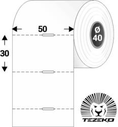 Tezeko Polccímke 50 mm * 30 mm-es, perforált, termál, vezérlőlyukkal (1000 db/tekercs) (T0500003000-017)