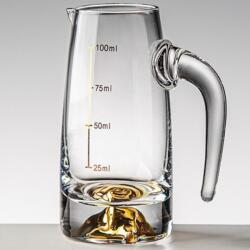 HARAHU Carafă de cristal cu măsurătoare - Aurie / 100ml KP35425 Pahar