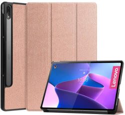  LEATHER Flip tok Lenovo Tab P12 Pro rózsaszín arany színben